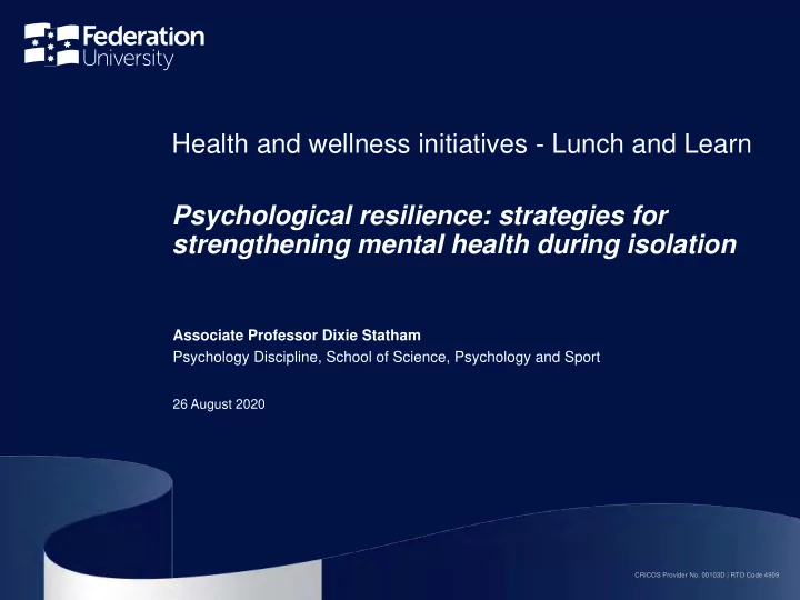 health and wellness initiatives lunch and learn
