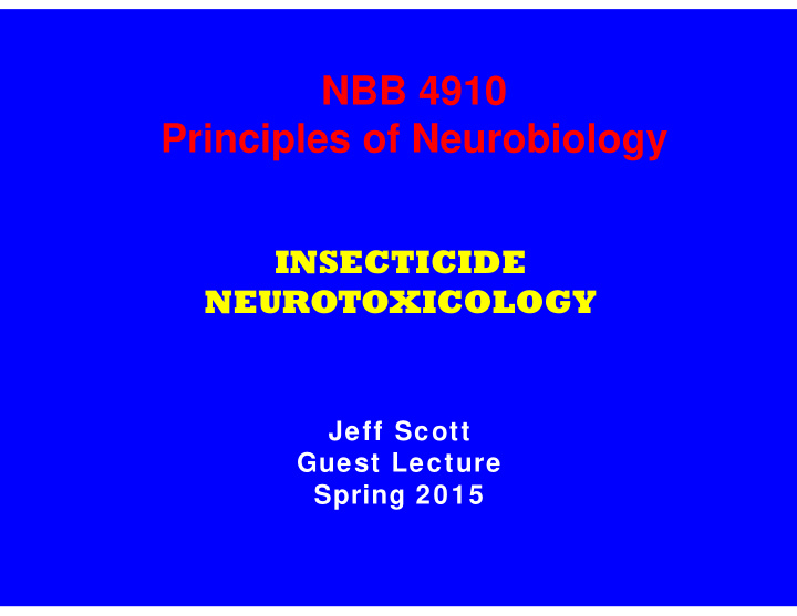 nbb 4910 principles of neurobiology