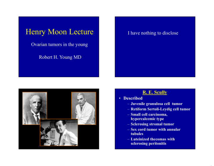 henry moon lecture