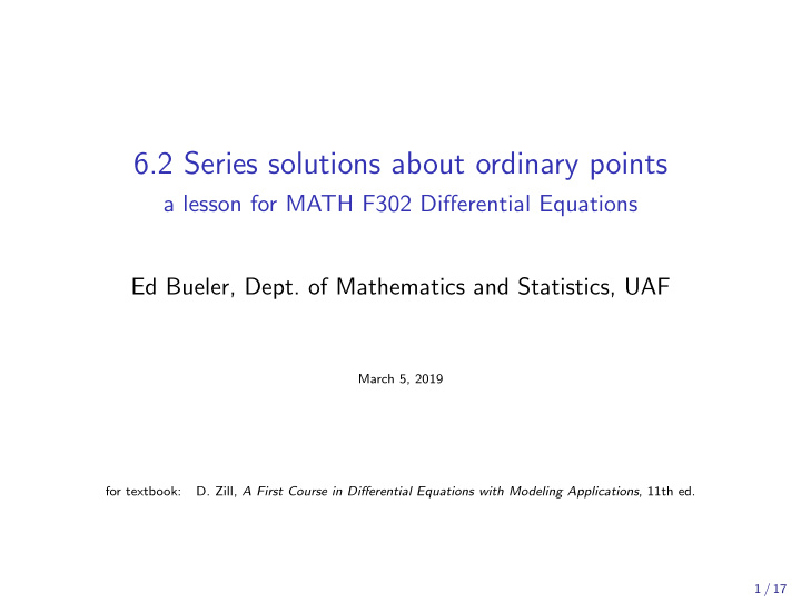 6 2 series solutions about ordinary points