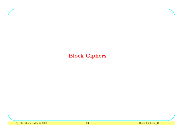 block ciphers