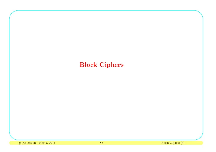 block ciphers