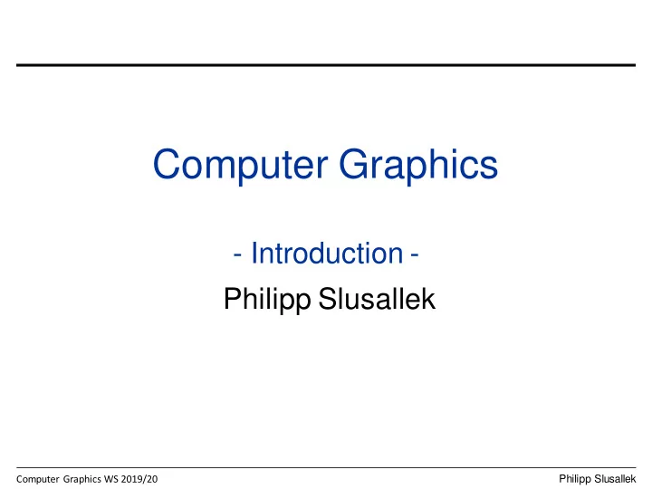 computer graphics