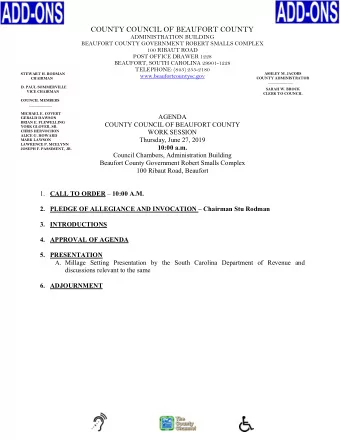 COUNTY COUNCIL OF BEAUFORT COUNTY  ADMINISTRATION BUILDING  BEAUFORT COUNTY GOVERNMENT ROBERT