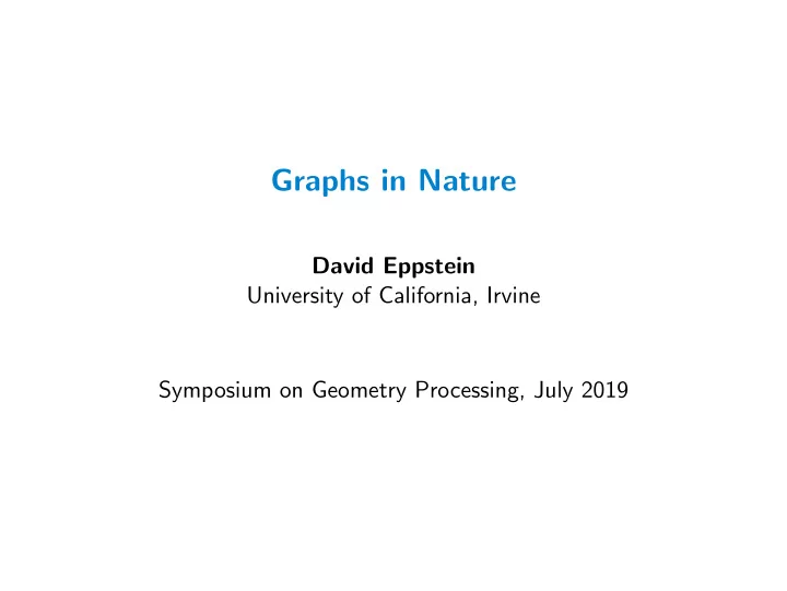 graphs in nature