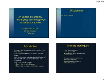 Disclosures  I have nothing to disclose.  An update on ancillary  techniques in the diagnosis  of