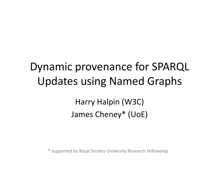 dynamic provenance for sparql updates using named graphs