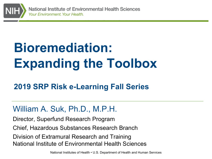 bioremediation expanding the toolbox