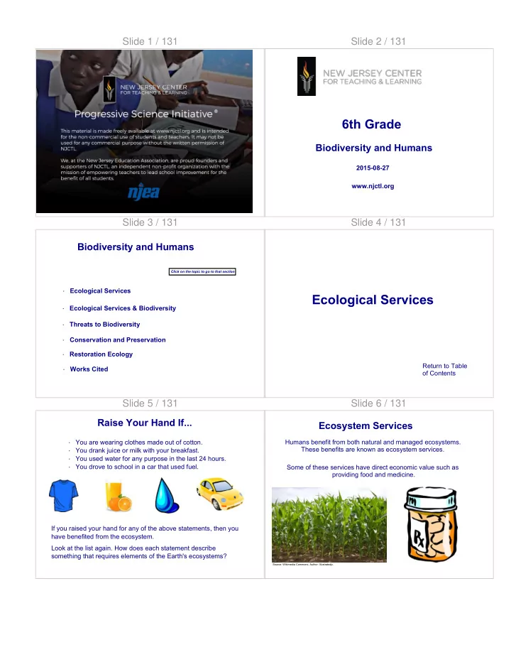 ecological services