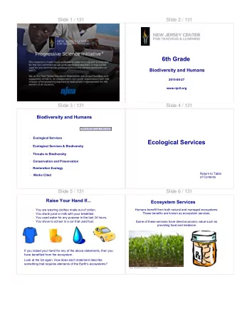 Ecological Services  Ecological Services &amp; Biodiversity    Threats to Biodiversity