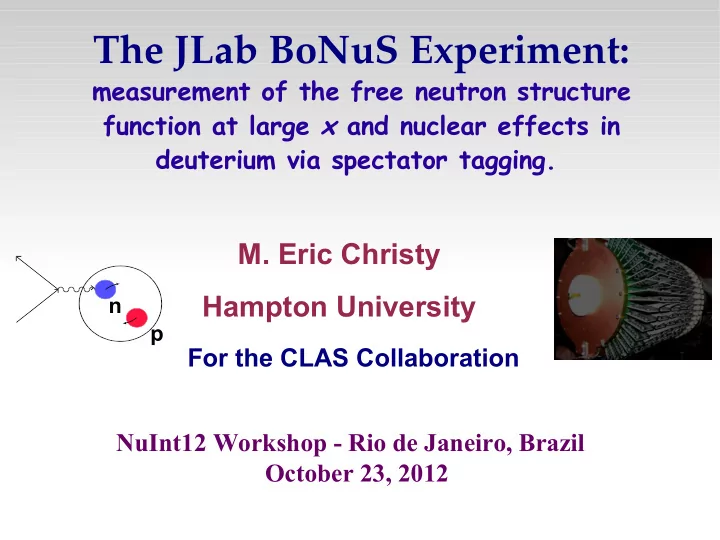 the jlab bonus experiment