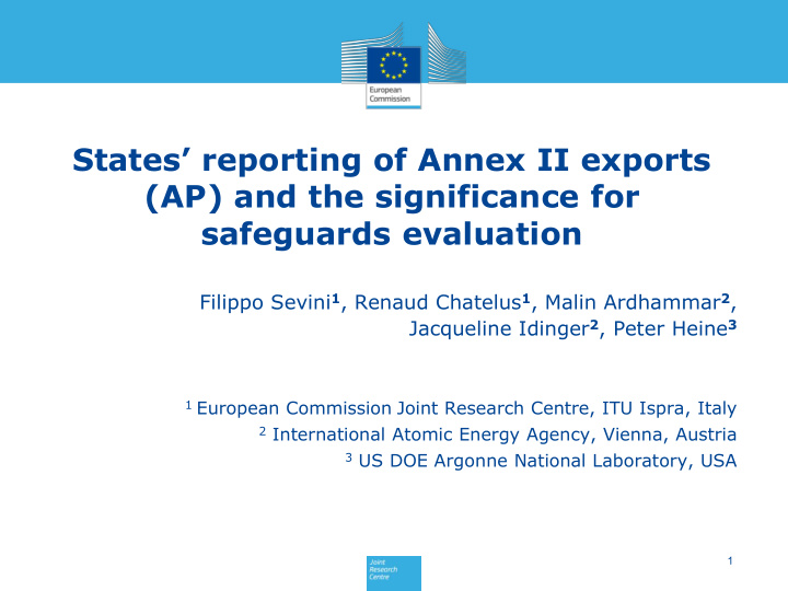 states reporting of annex ii exports ap and the