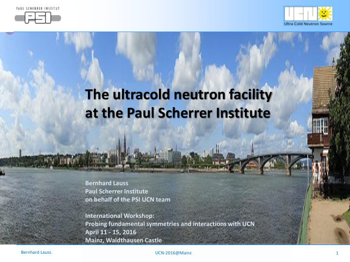 the ultracold neutron facility
