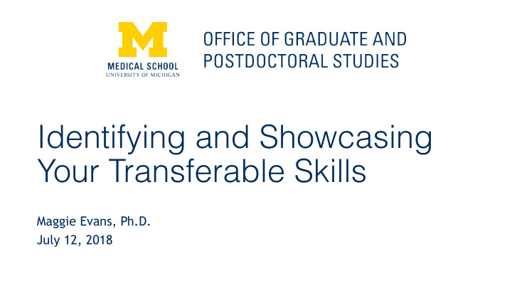 identifying and showcasing your transferable skills