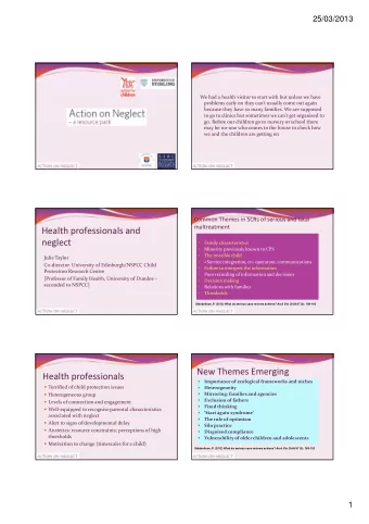 Health professionals and  neglect    Family characteristics    Minority previously known to