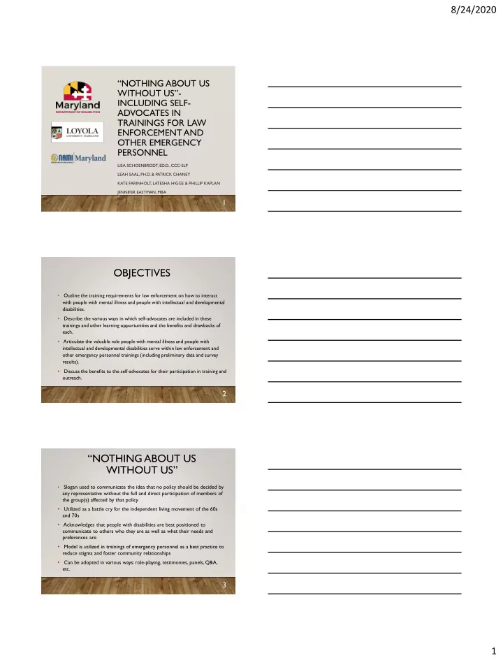 objectives