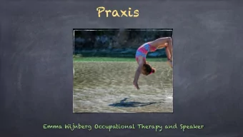 Praxis  Emma Wijnberg Occupational Therapy and Speaker  Introduction  In Sensory Integration