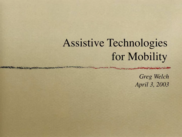 assistive technologies for mobility
