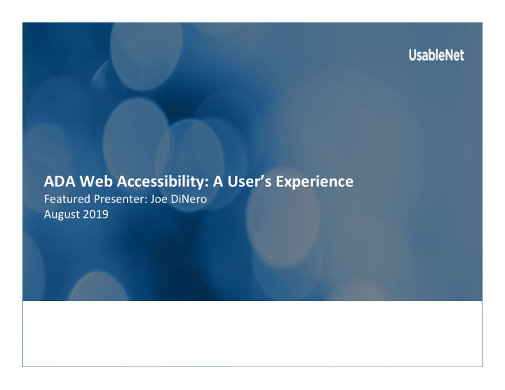 ada web accessibility a user s experience
