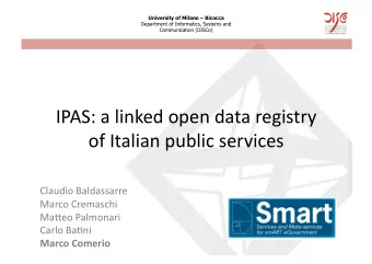 IPAS:  a  linked  open  data  registry   of  Italian  public  services