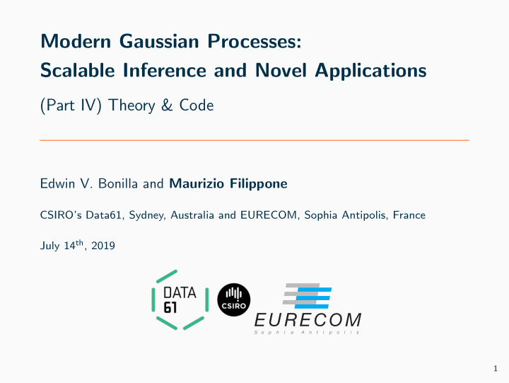 modern gaussian processes scalable inference and novel