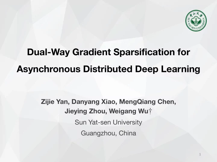 dual way gradient sparsification for asynchronous