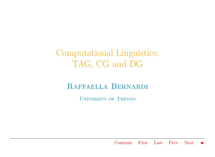 computational linguistics tag cg and dg