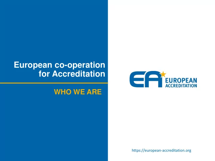 european co operation for accreditation