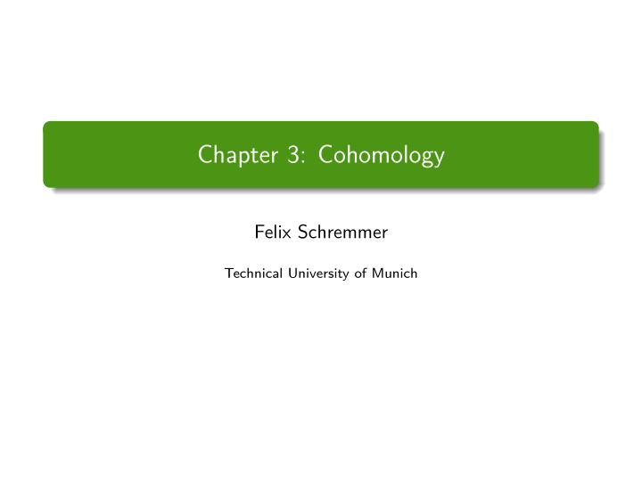 chapter 3 cohomology