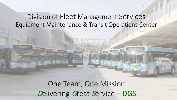 division of fleet management services