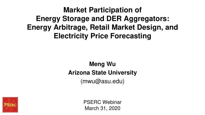 energy storage and der aggregators