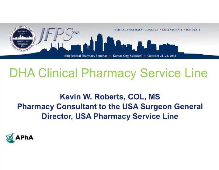 dha clinical pharmacy service line