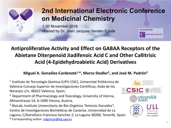 antiproliferative activity and effect on gabaa receptors