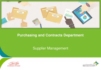 Purchasing and Contracts Department  Supplier Management  Supplier Management  Suppliers
