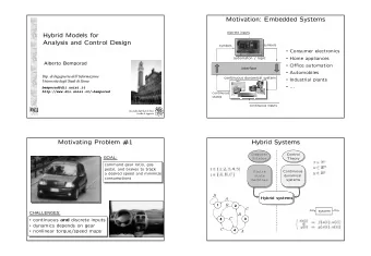 Motivation: Embedded Systems  Motivation: Embedded Systems  discrete inputs  Hybrid Models for