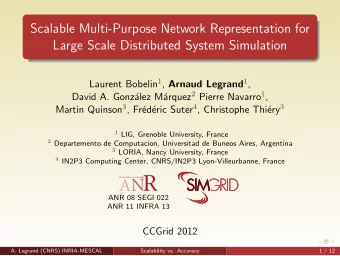 Scalable Multi-Purpose Network Representation for  Large Scale Distributed System Simulation