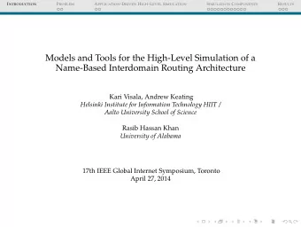 Models and Tools for the High-Level Simulation of a  Name-Based Interdomain Routing Architecture