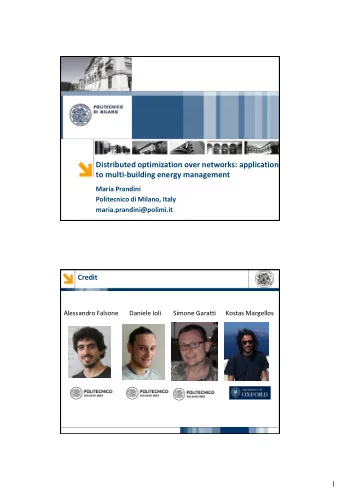 Distributed optimization over networks: application  to multi-building energy management  Maria