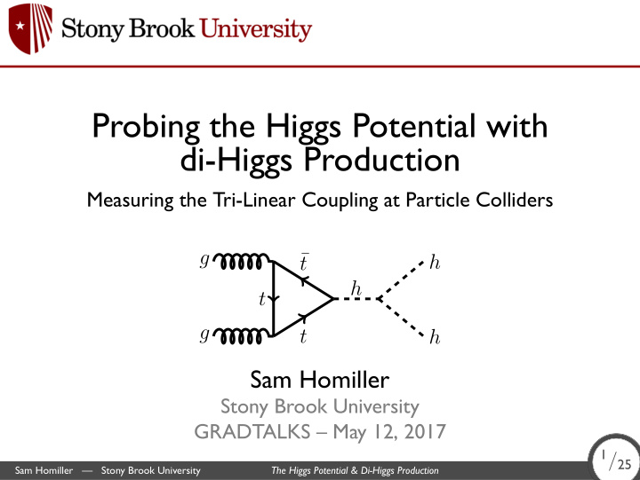 probing the higgs potential with di higgs production