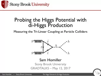 Probing the Higgs Potential with  di-Higgs Production  Measuring the Tri-Linear Coupling at