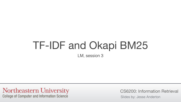 tf idf and okapi bm25