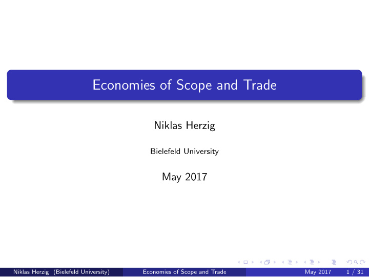 economies of scope and trade