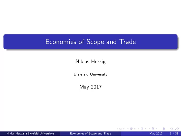 economies of scope and trade