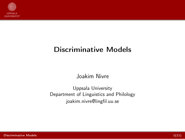 discriminative models