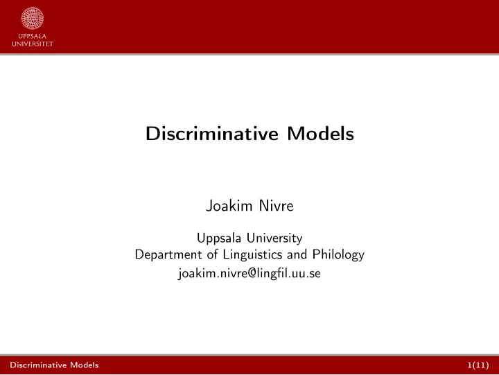 discriminative models