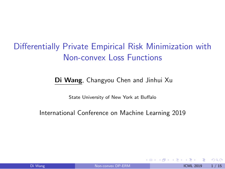 di ff erentially private empirical risk minimization with