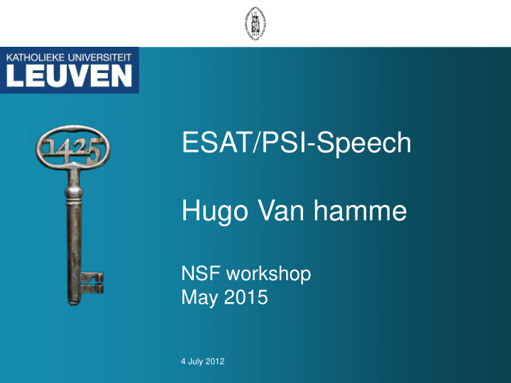 esat psi speech hugo van hamme