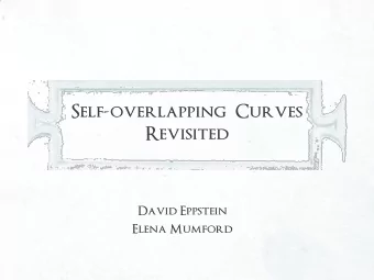 Revisited  David Eppstein  Elena Mumford  Curves as Surface Boundaries  Immersion An immersion of a