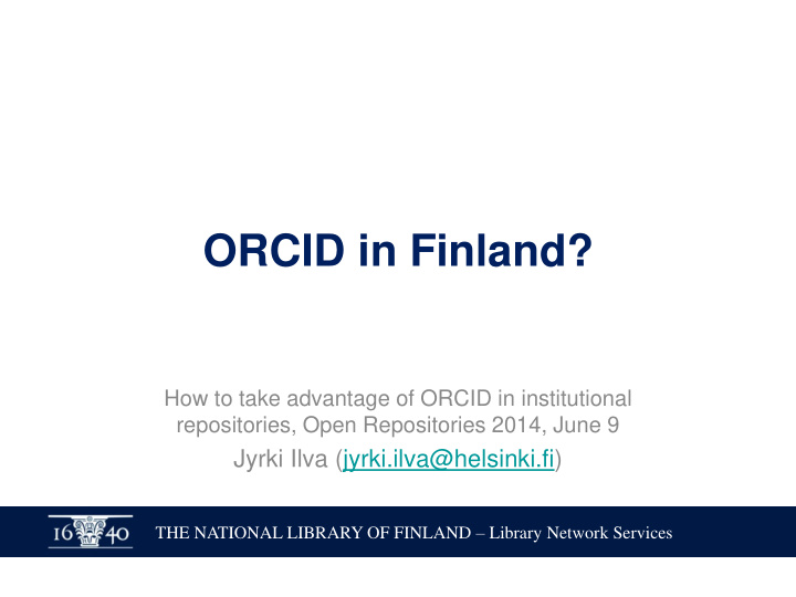 orcid in finland