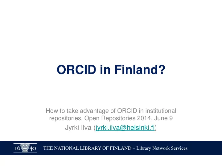 orcid in finland
